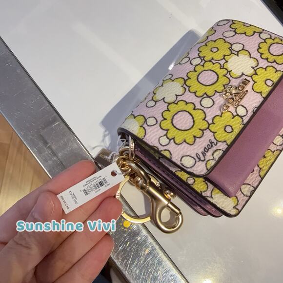 NWT Coach Mini Klare Bag Charm With Blocked Floral Print CBL32 Im/Lilac Multi - Picture 8 of 8